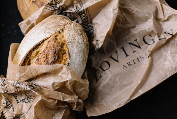 Lovingly Artisan waxed bags for sourdough storage