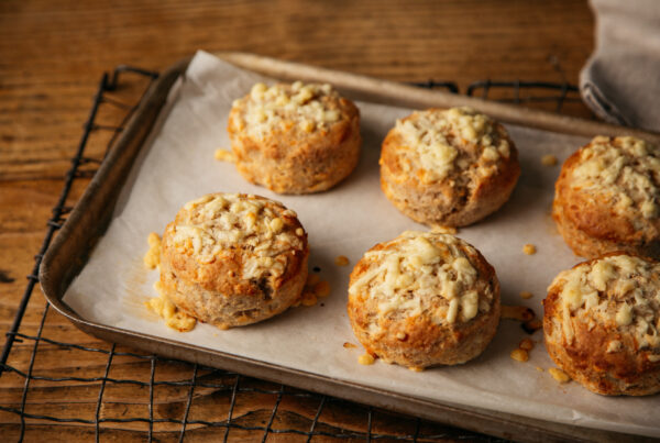 Kendal Farmers Market Kendal Cumbria Lake District Cheese Scones on baking tray by Lovingly Artisan