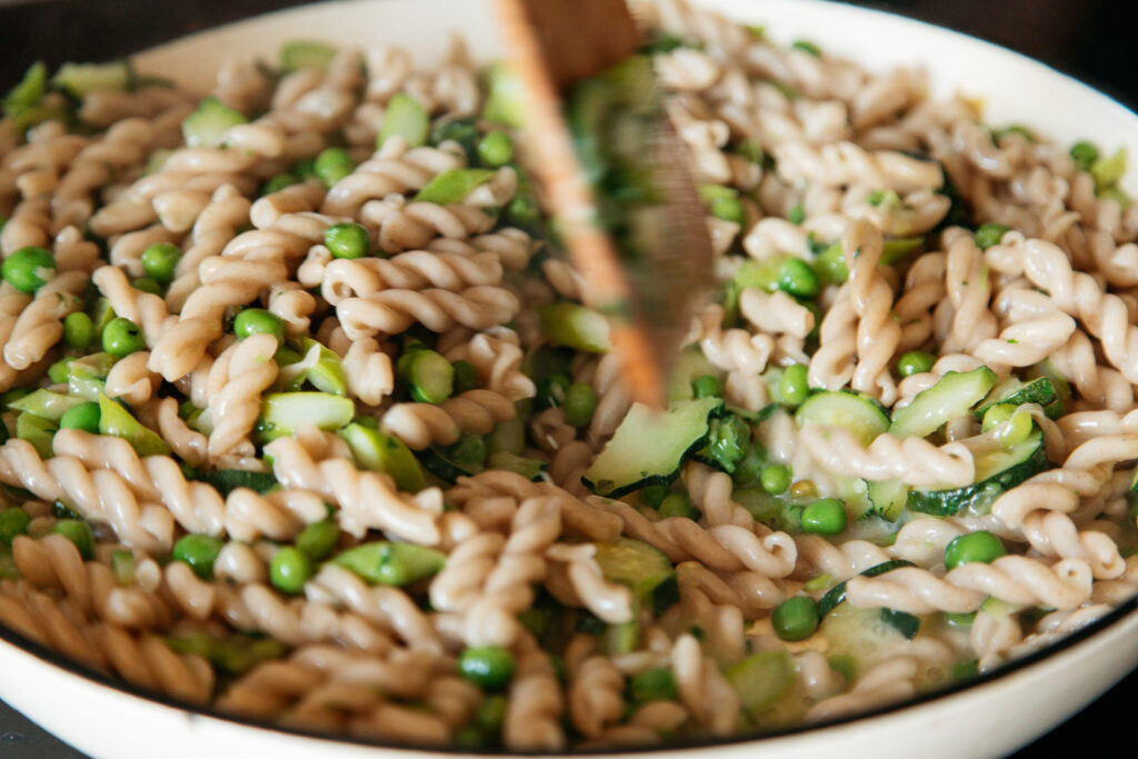 Lovingly Artisan Sourdough Pasta and seasonal greens Gemelli